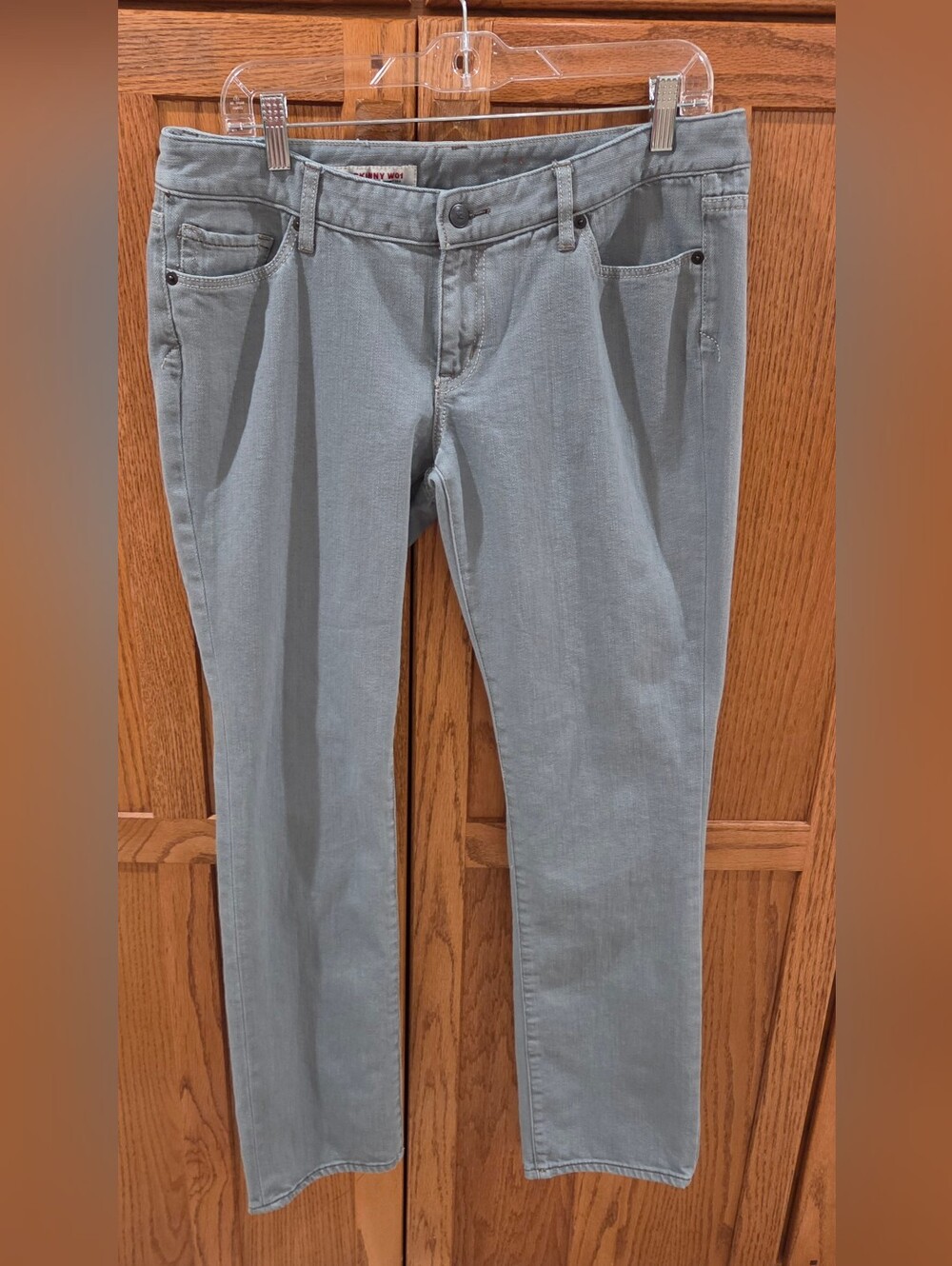 X2 Skinny W01 Jeans Size 12 Gray Ultra Low Rise Straight Skinny Denim